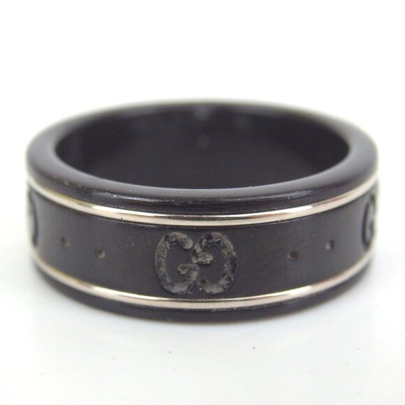 Authentic GUCCI GG pattern icon ring ceramic [Used] - Picture 5 of 9